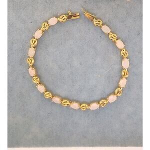 14Kt Gold Opal Tennis Bracelet 13 Stone Oct Birthstone 9.9 Grams 7" Ovals 6x4mm